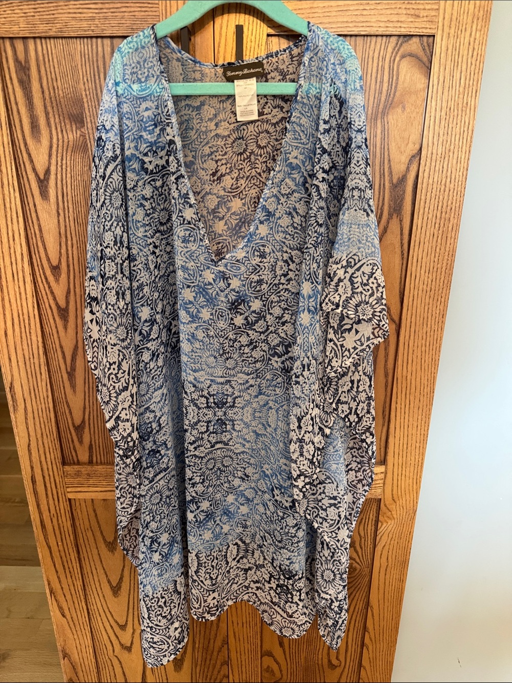 Tommy Bahama Blue and White Swim Coverup